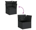 vidaXL 12 Piece Garden Sofa Set with Cushions Black Poly Rattan