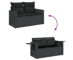 vidaXL 12 Piece Garden Sofa Set with Cushions Black Poly Rattan