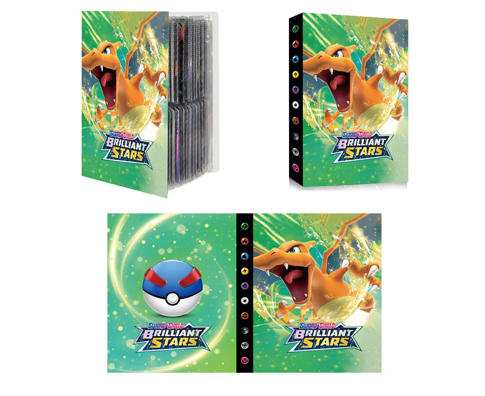 Green Charizard Pokemon Trading Card Album Folder Card Holder