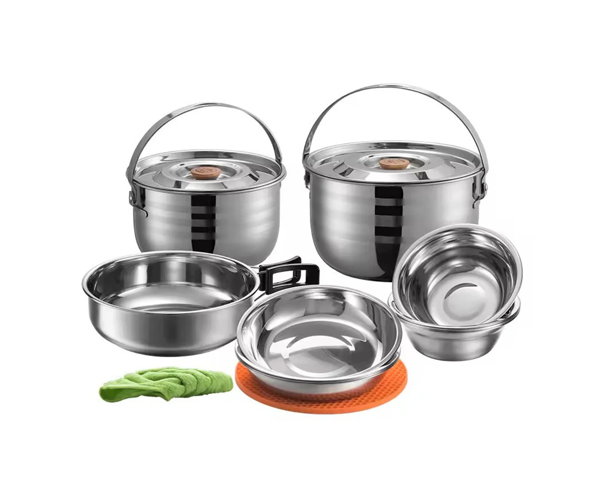 Campingmoon 13PCS Camping Cookware Set Outdoor Hiking Cooking Pan Pot Picnic