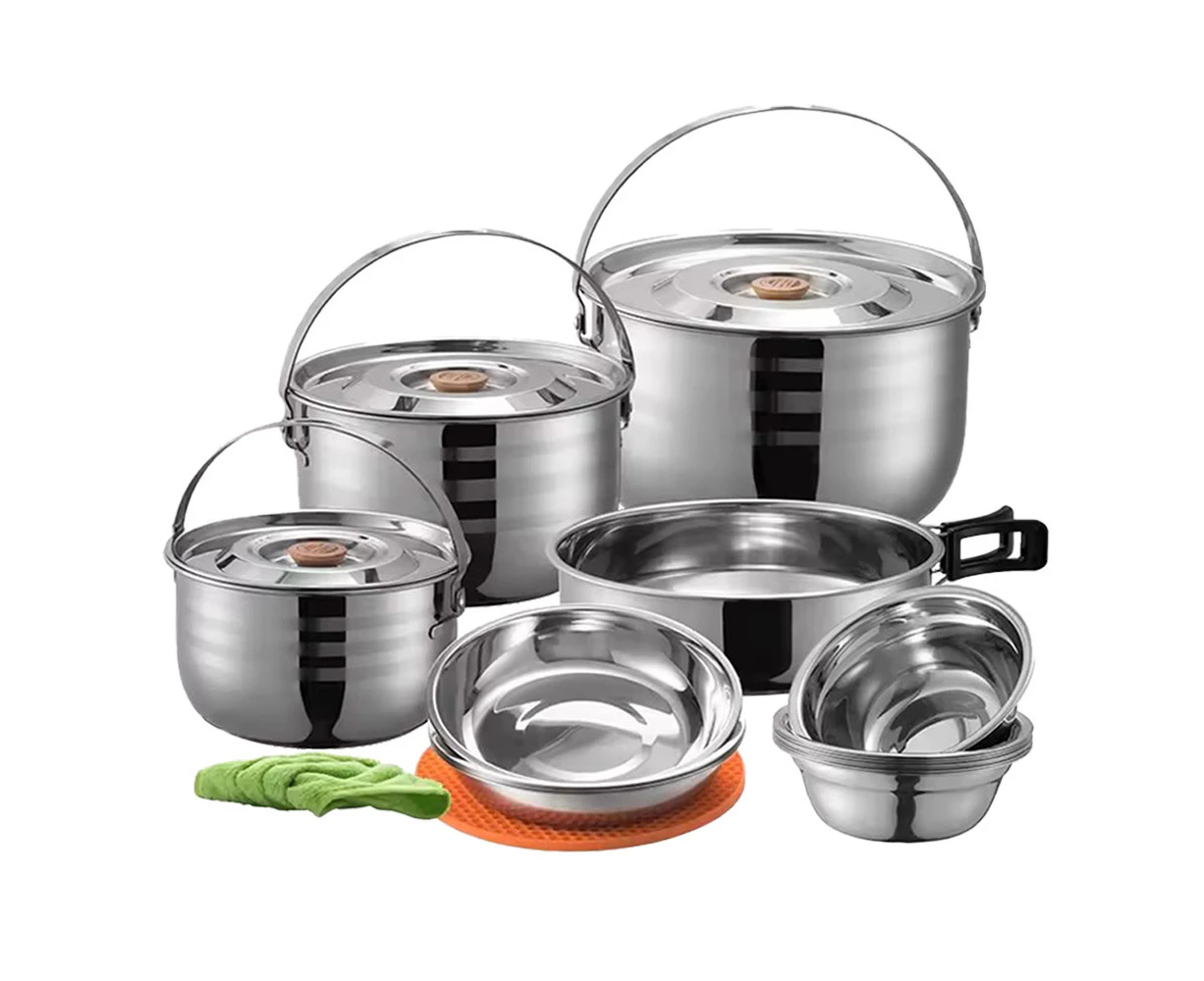 Campingmoon 16PCS Camping Cookware Set Outdoor Hiking Cooking Pan Pot Picnic