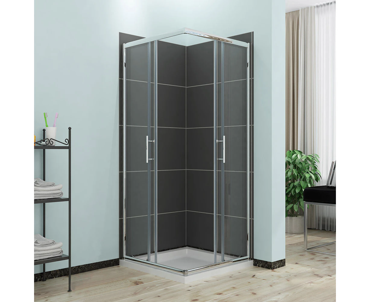 ELEGANT Square Corner Entry Shower Screen 90 x 90cm