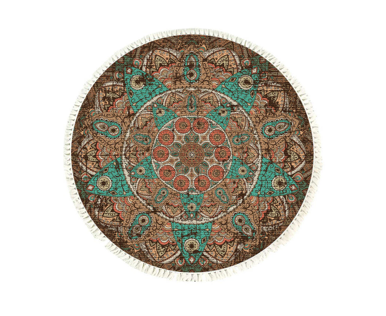 SOGA 90cm Mandala Round Area Thick Anti-slip Doormat, Home Decor