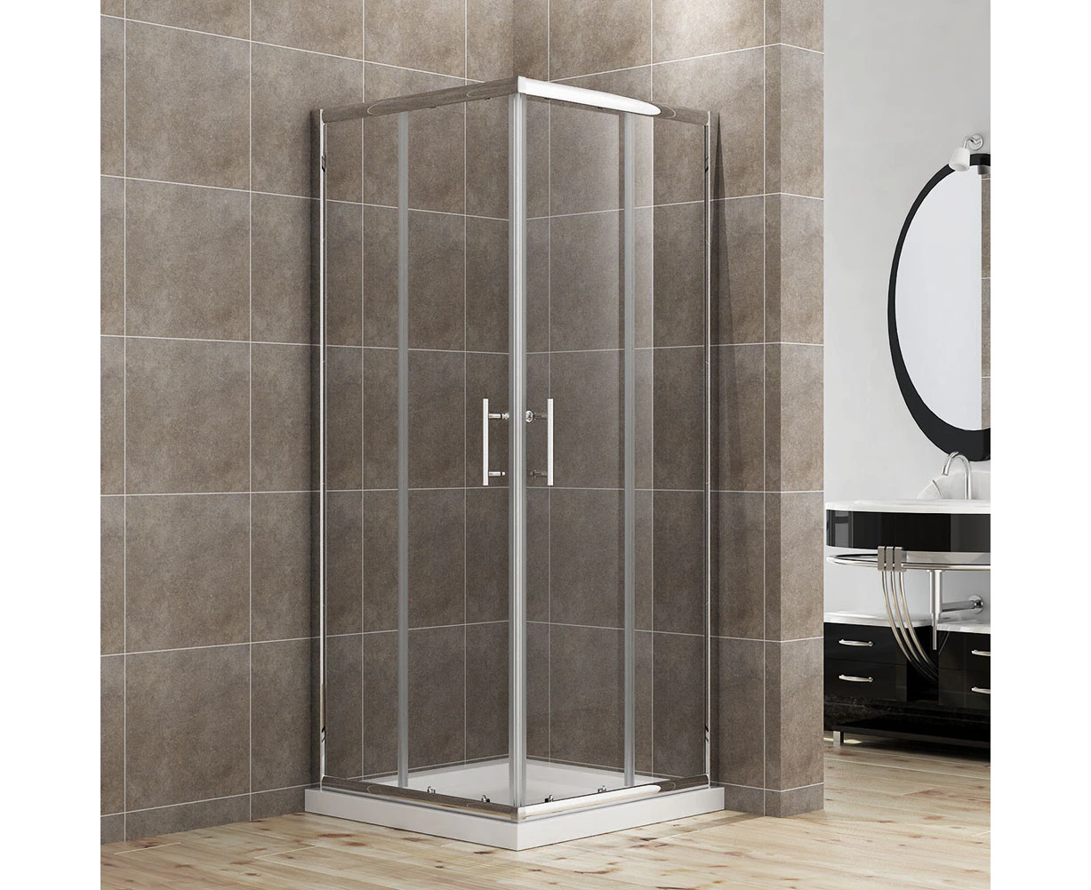 ELEGANT Square Corner Entry  Shower Screen 760x760mm Shower Enclosure