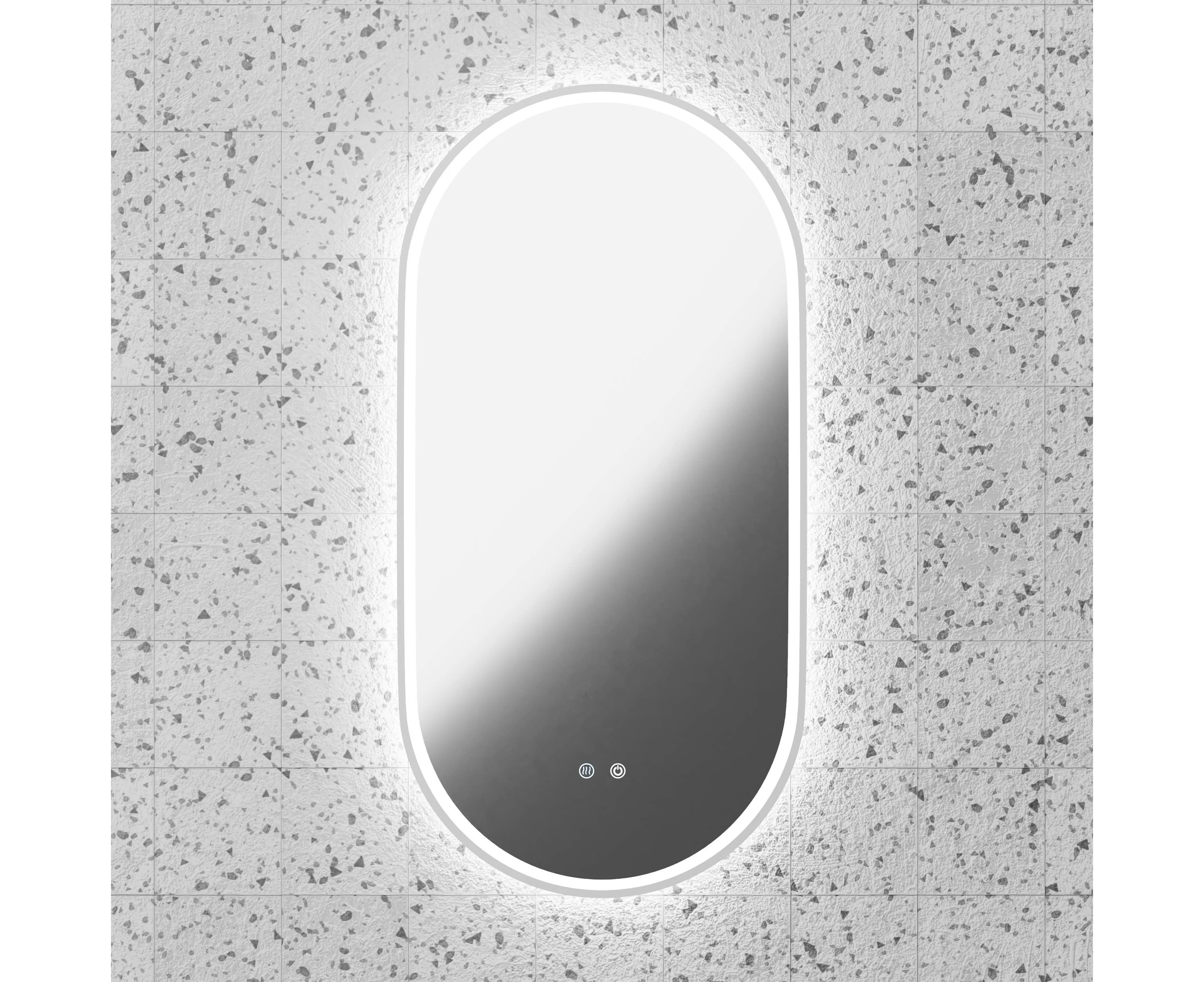 The Pill Oval Matte White Framed LED Mirror