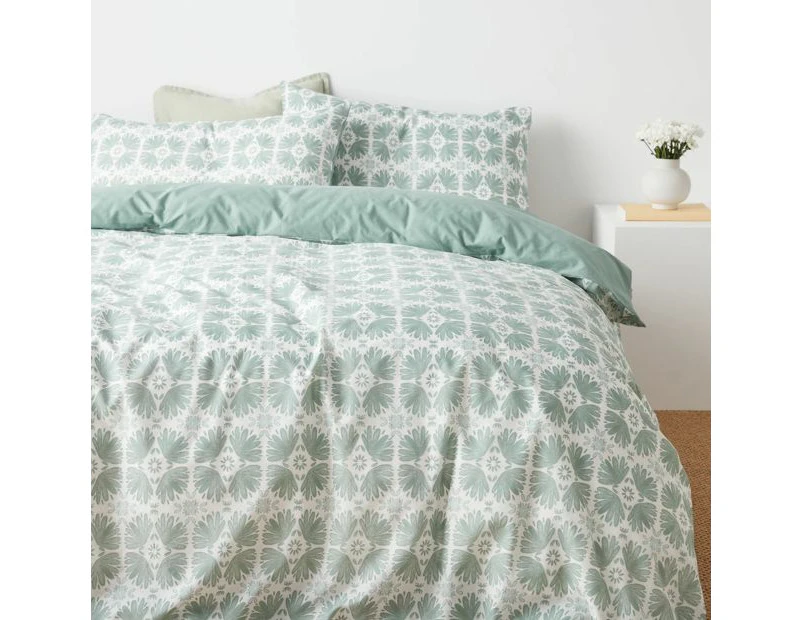 Target Celeste Tile Print Quilt Cover Set - Seafoam