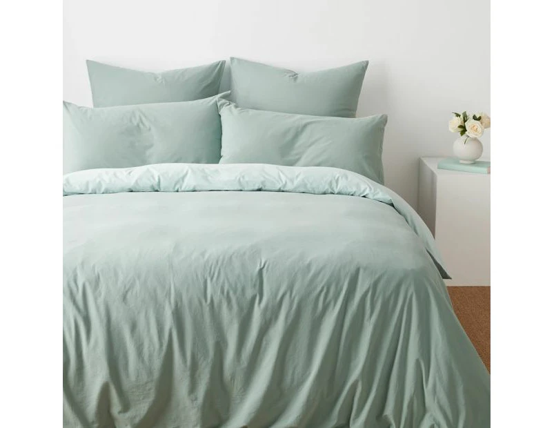 Target Arlo Stonewash Two-Tone Quilt Cover Set - Pistachio/Seafoam