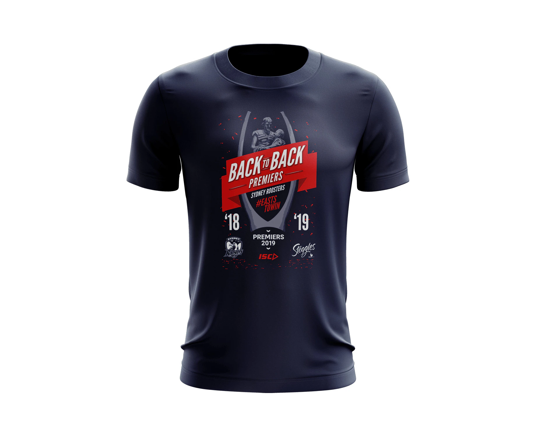 NRL 2019 PREMIERS TEE SHIRT - SYDNEY ROOSTERS - YOUTH & ADULT - GRAND FINAL ISC