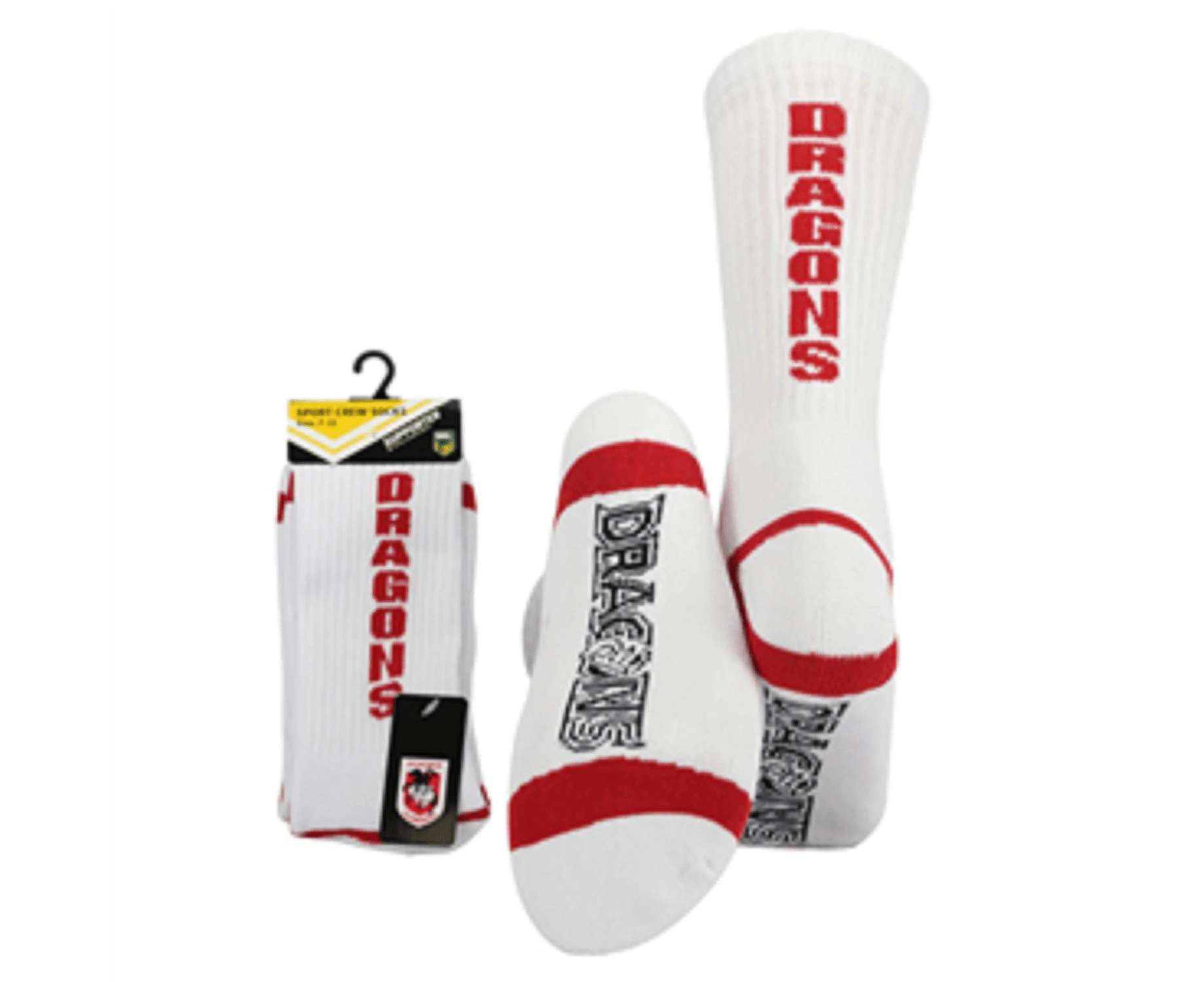 NRL Mens Crew Socks - St George Illawarra Dragons - One Set - Sock -