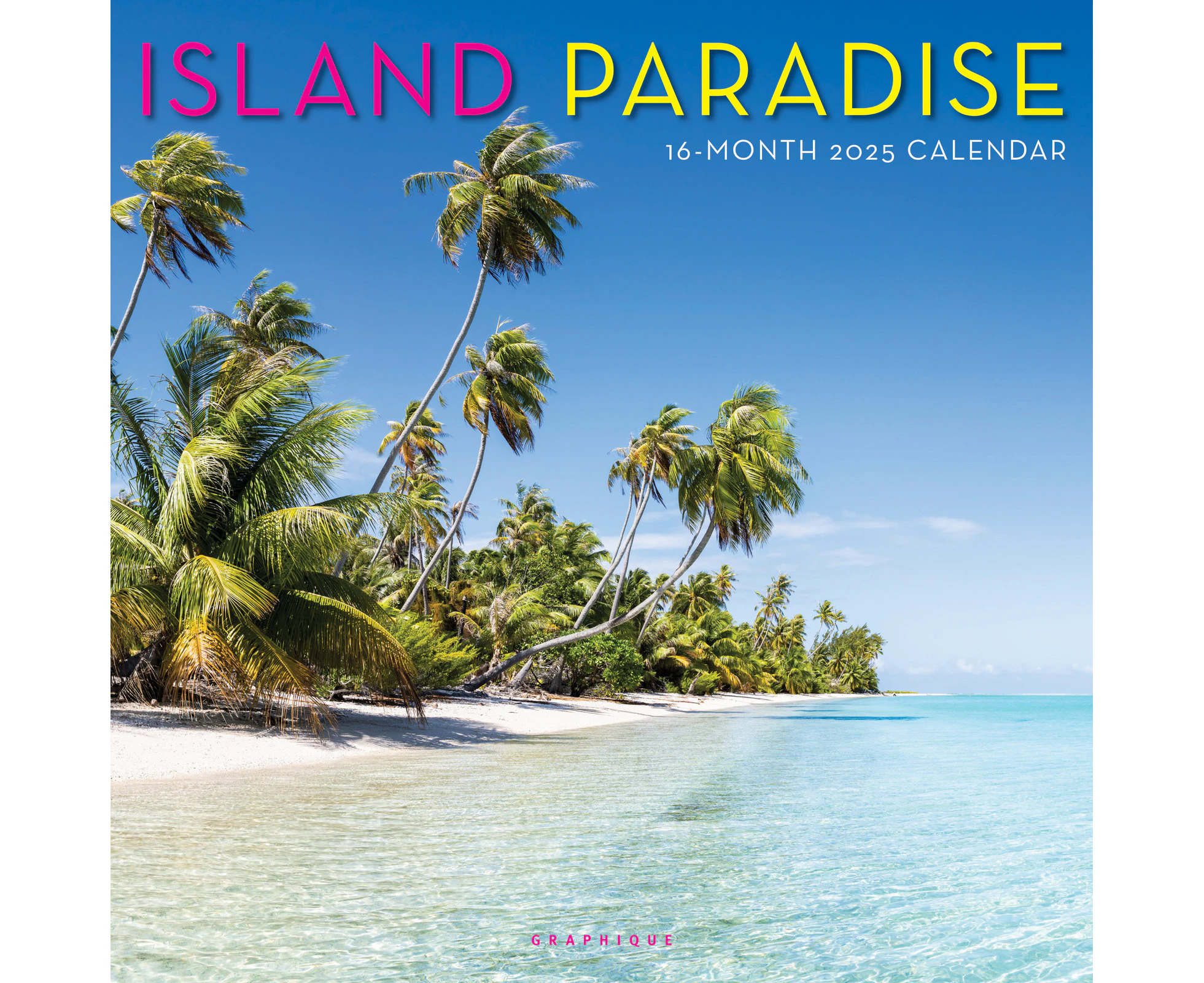 2025 Calendar Island Paradise 16-Month Square Wall Graphique GF36815