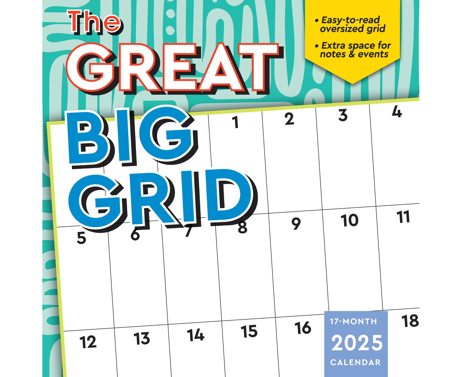 2025 Calendar Great Big Grid 17-Month Square Wall Sellers Publishing S40720