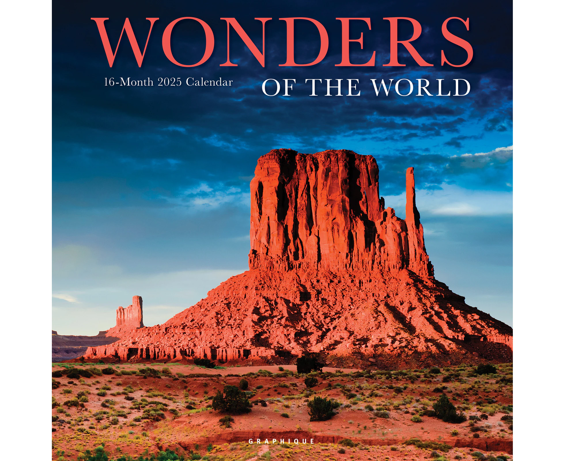 2025 Calendar Wonders of the World 16-Month Square Wall Graphique GF36426