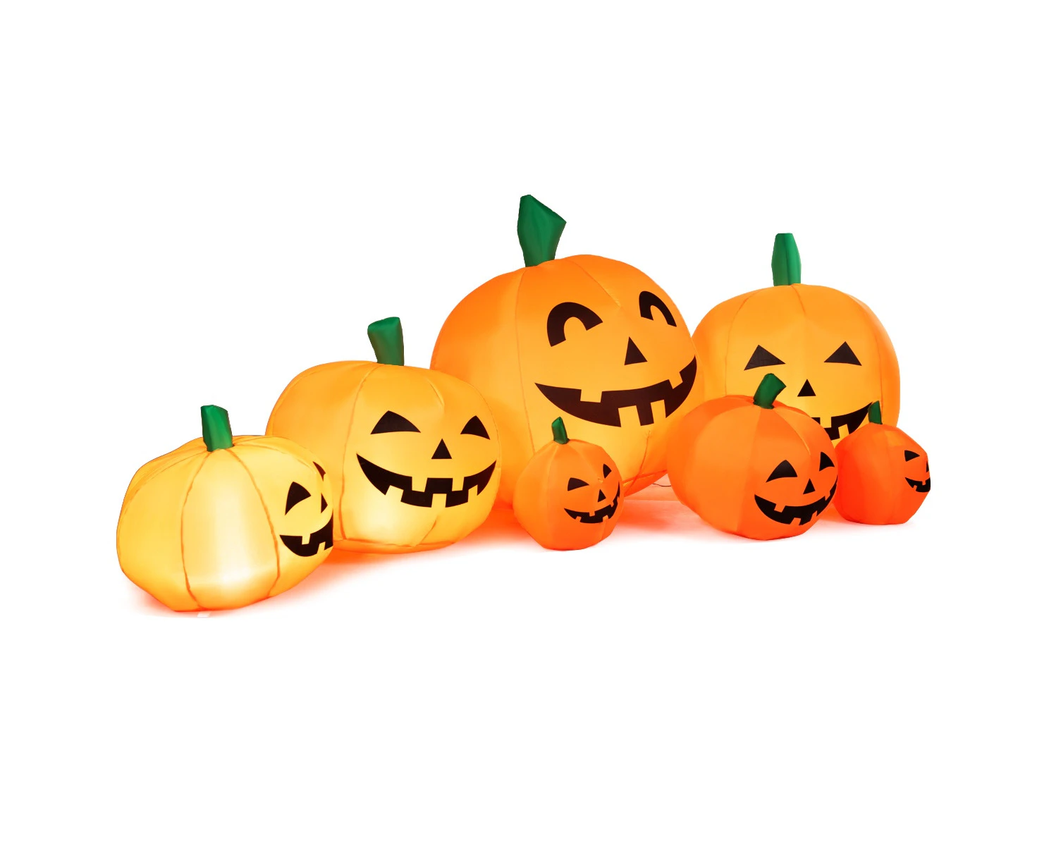 Costway 2.3M inflatable Halloween Seven Pumpkins Patch Indoor & Outdoor Decoration Orange