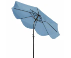 Costway 2.8M Patio Umbrella Ruffled Edges Design Outdoor Sun-Protective Umbrella w/Crank Handle Navy