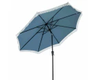 Costway 2.8M Patio Umbrella Outdoor Heavy-Duty Sun-Protective Umbrella w/Crank Handle & 8 Ribs Navy