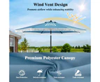 Costway 2.8M Patio Umbrella Outdoor Heavy-Duty Sun-Protective Umbrella w/Crank Handle & 8 Ribs Navy