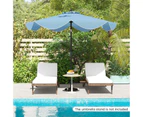 Costway 2.8M Patio Umbrella Ruffled Edges Design Outdoor Sun-Protective Umbrella w/Crank Handle Navy