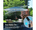 Costway 2.8M Patio Umbrella Outdoor Heavy-Duty Sun-Protective Umbrella w/Crank Handle & 8 Ribs Navy