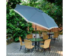 Costway 2.8M Patio Umbrella Outdoor Heavy-Duty Sun-Protective Umbrella w/Crank Handle & 8 Ribs Navy