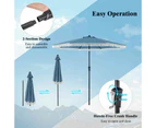 Costway 2.8M Patio Umbrella Outdoor Heavy-Duty Sun-Protective Umbrella w/Crank Handle & 8 Ribs Navy