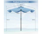 Costway 2.8M Patio Umbrella Ruffled Edges Design Outdoor Sun-Protective Umbrella w/Crank Handle Navy