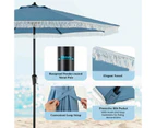 Costway 2.8M Patio Umbrella Outdoor Heavy-Duty Sun-Protective Umbrella w/Crank Handle & 8 Ribs Navy