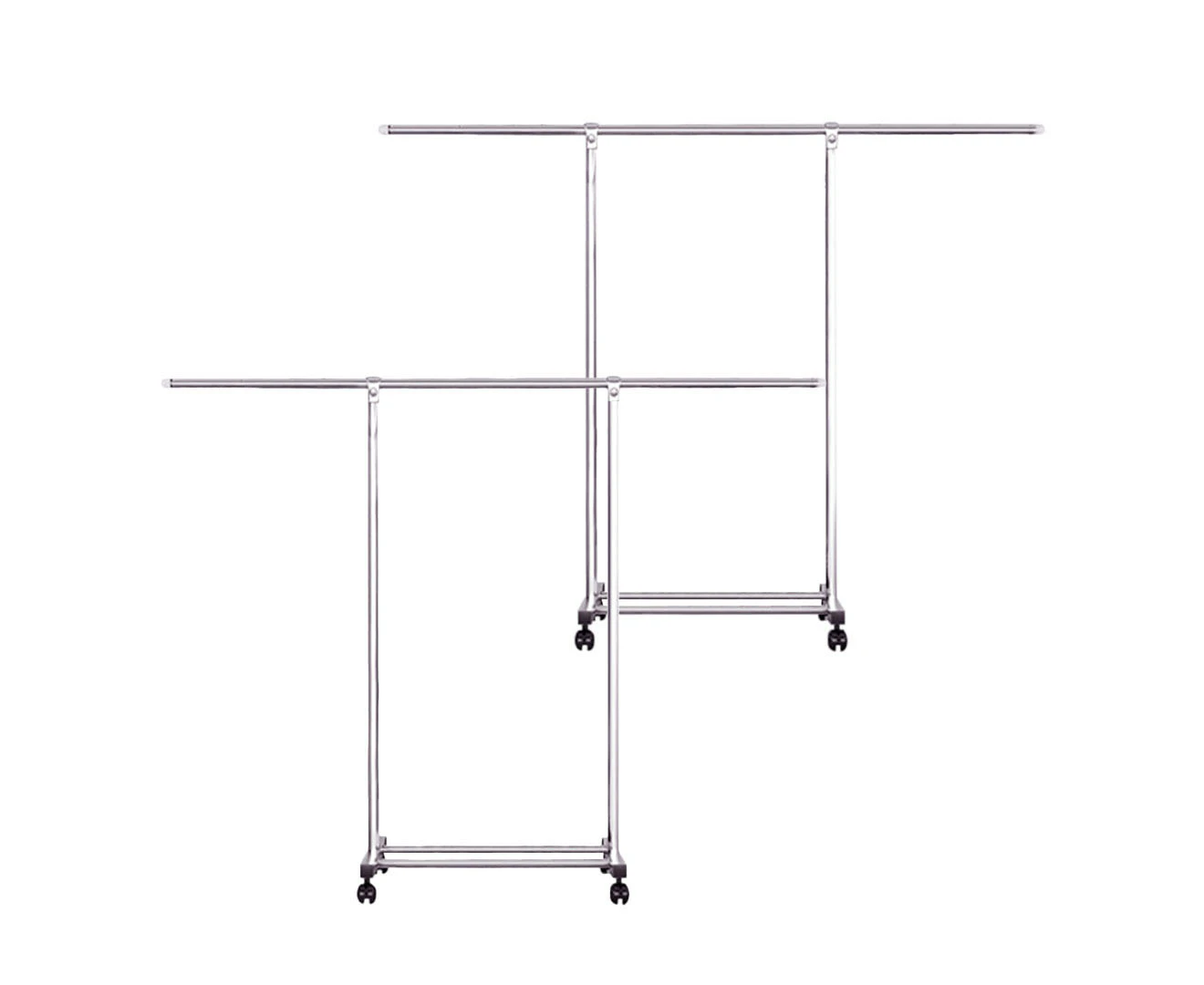 SOGA 2X 180cm Stainless Steel Floor-Standing Clothes Rack - Durable and Space-Saving Laundry Organizer