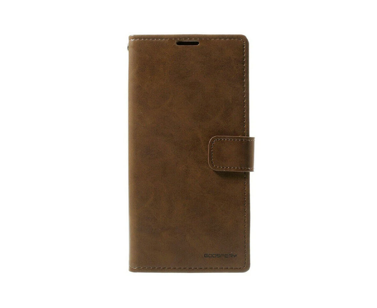 Mercury Blue Moon Diary Cover Case for Samsung Galaxy S21-Brown