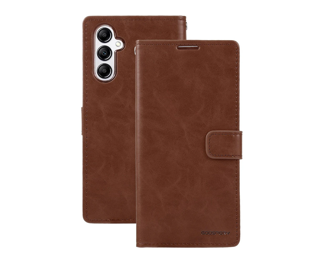 Mercury Blue Moon Diary Cover Case for Samsung Galaxy A35 5G-Brown