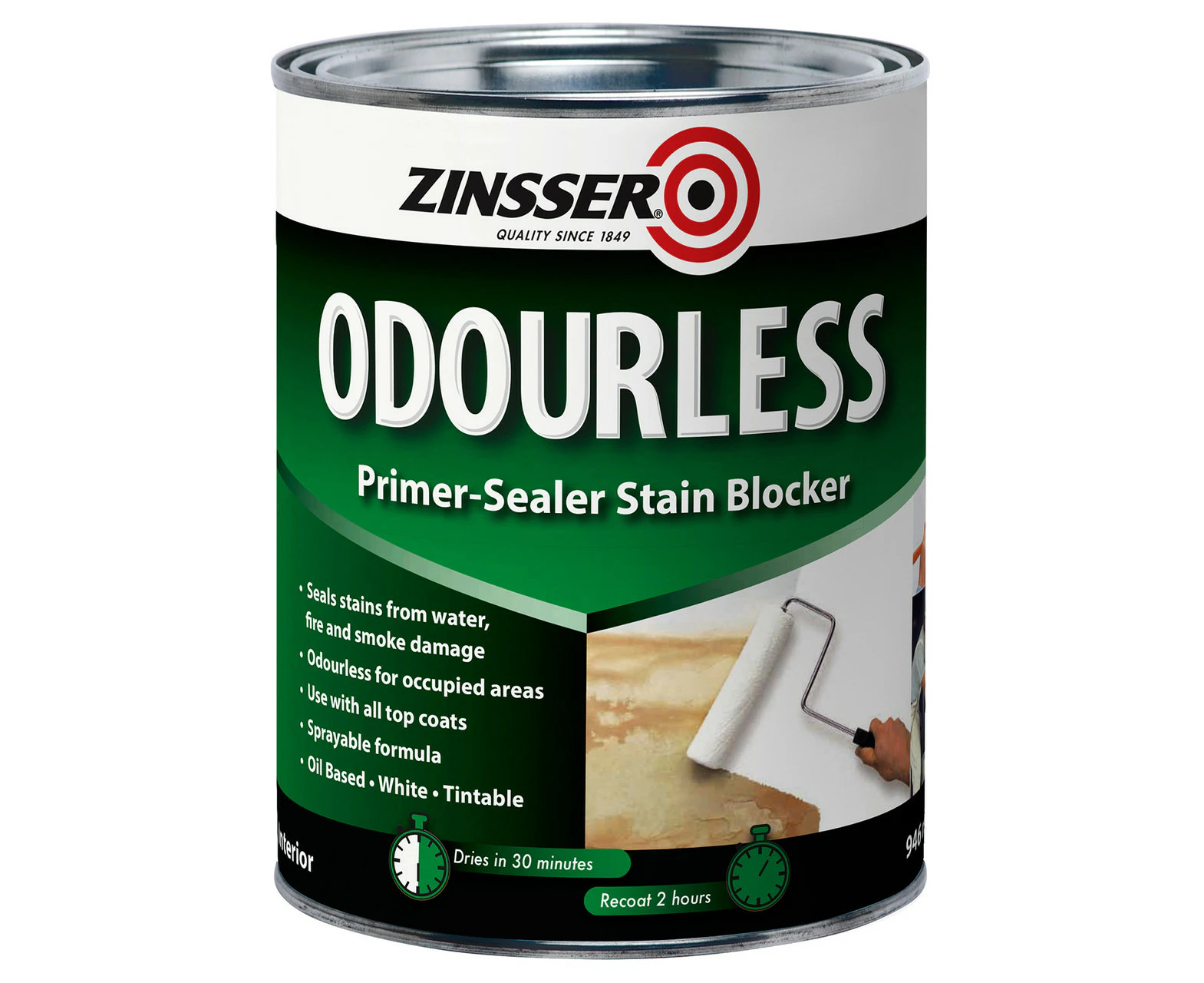 Multi Bundle Zinsser Odourless White Oil-Base Stain Blocker Primer 1L x 6