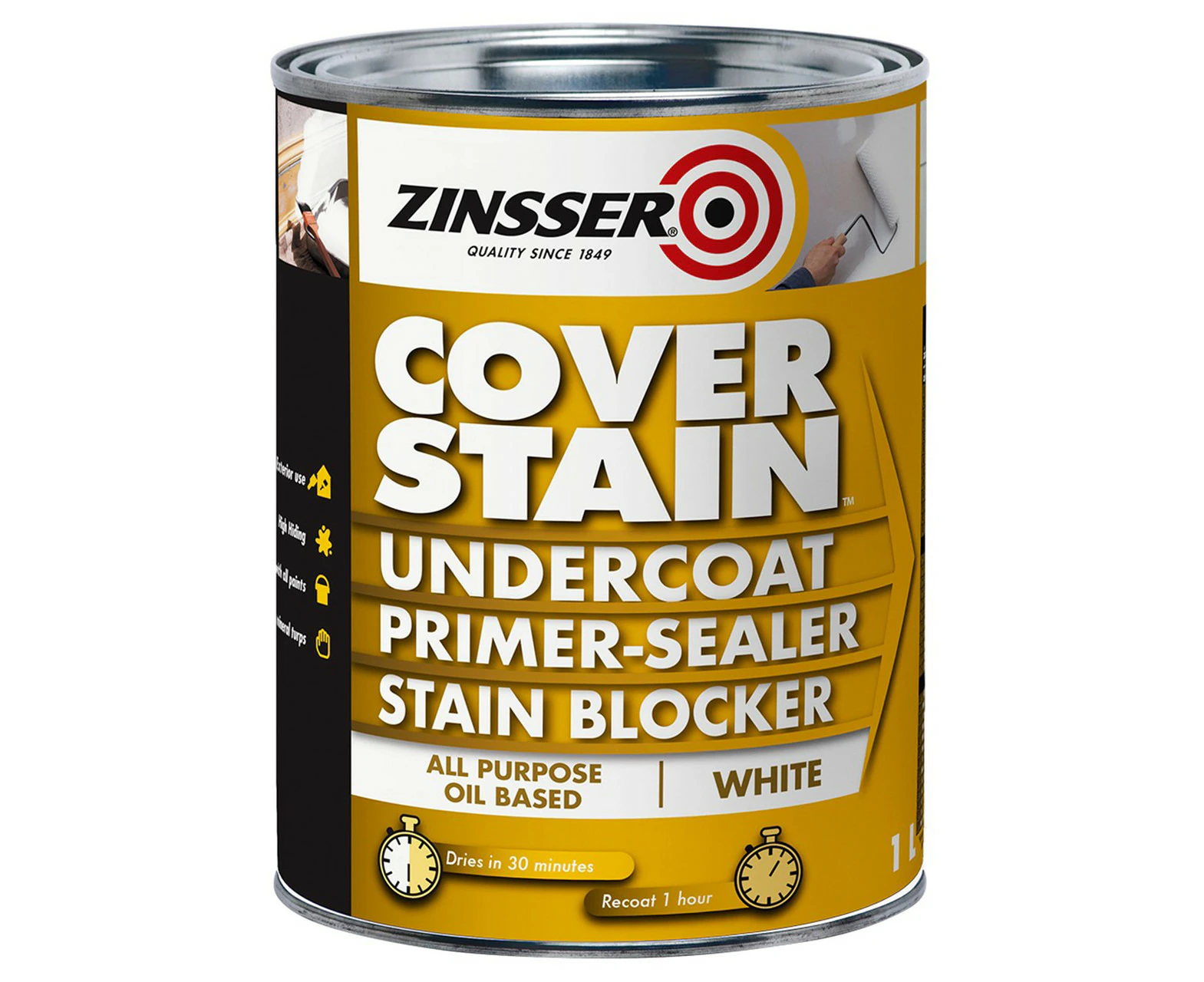 Multi Bundle Zinsser CoverStain White Primer Sealer Stain Killer 1L x 6