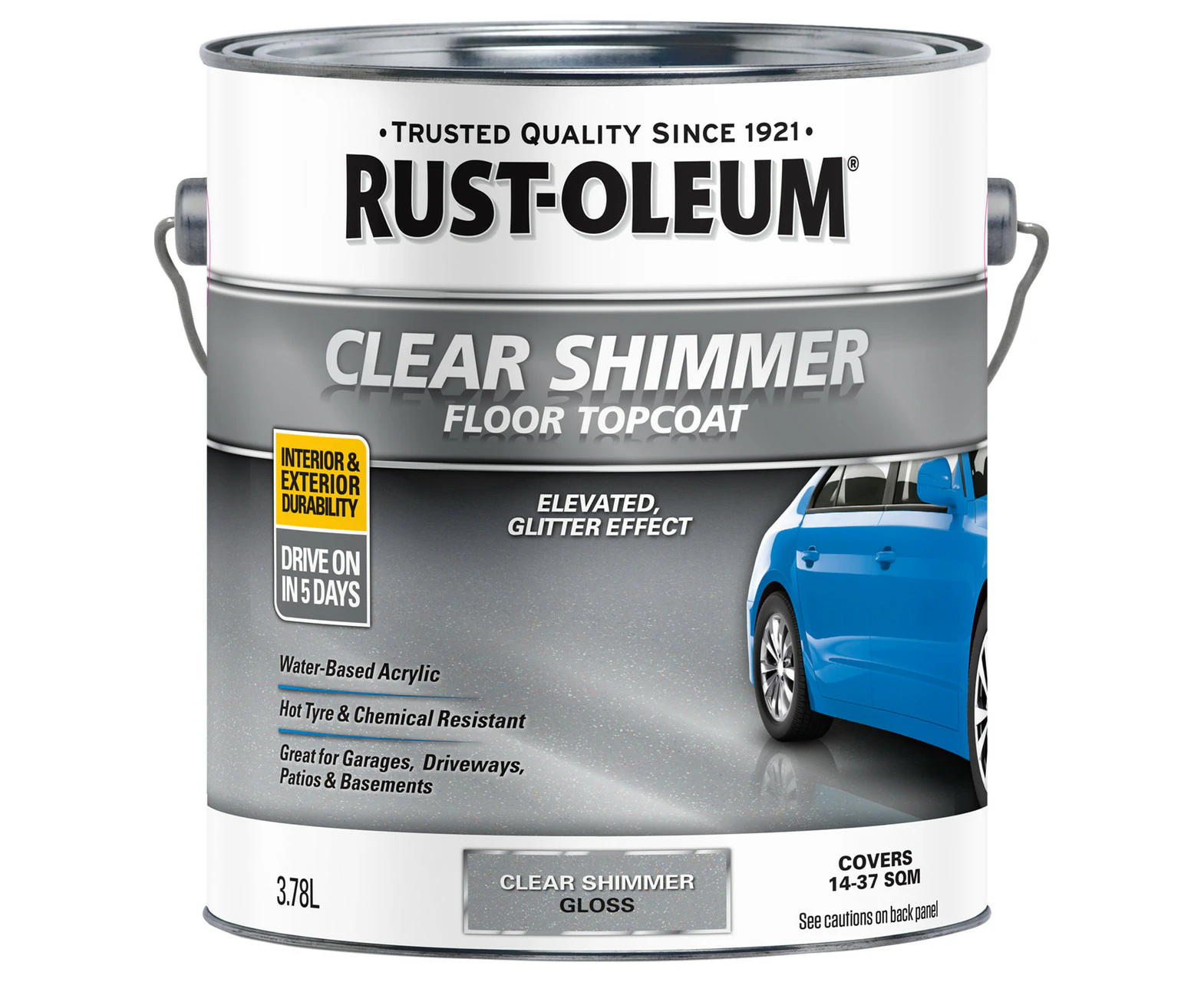 2 Pack - Rust-Oleum Concrete And Garage Floor Paint 3.78L - Clear Shimmer Topcoat