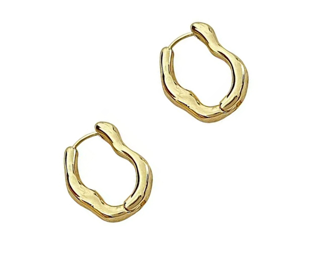 Geometric Earrings Vintage Irregular Hoop Ear Rings Punk Rock Fashion Jewelry - Gold