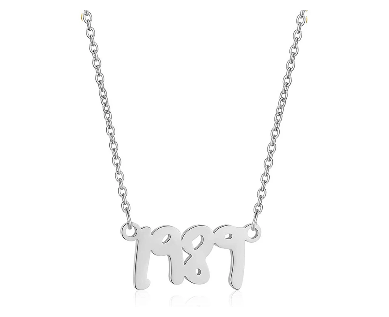 1989/RED/Lover/Reputation Pendant Necklace Adjustable Clavicle Chain Necklace - Silver - 1989