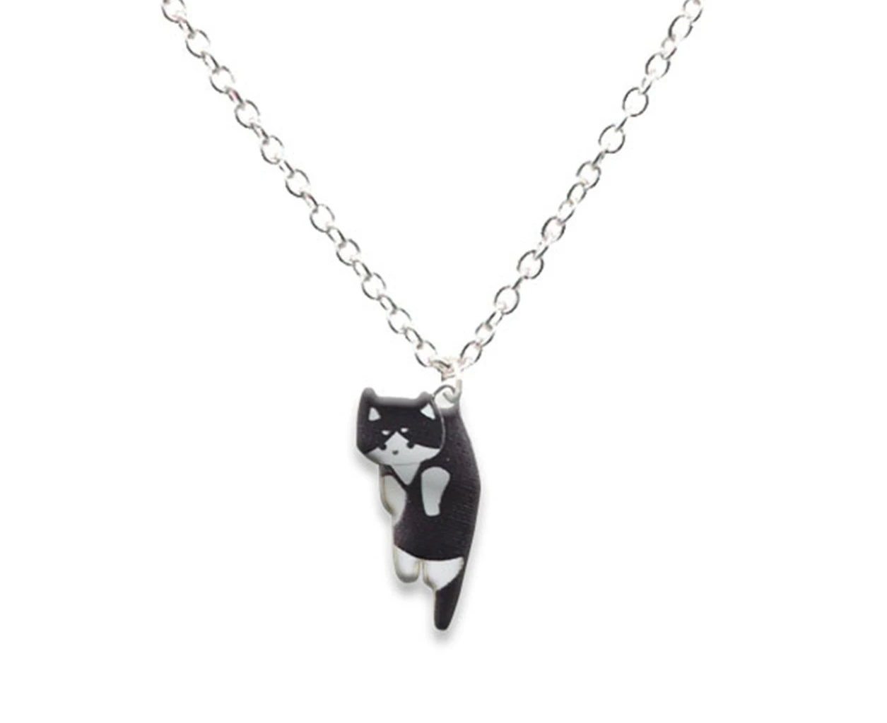 Unique Cat Necklace Women's Elegant Clavicular Chain Adornment for Gatherings - Black