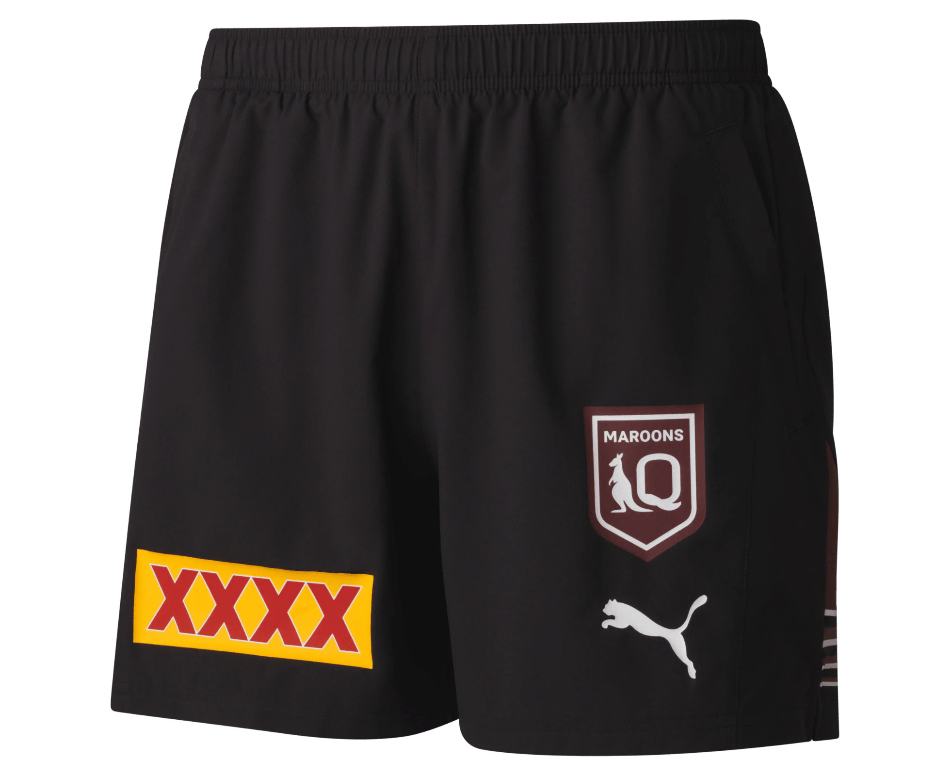 NRL 2024 Training Shorts - Queensland Maroons - Black - QLD - Adult - Mens