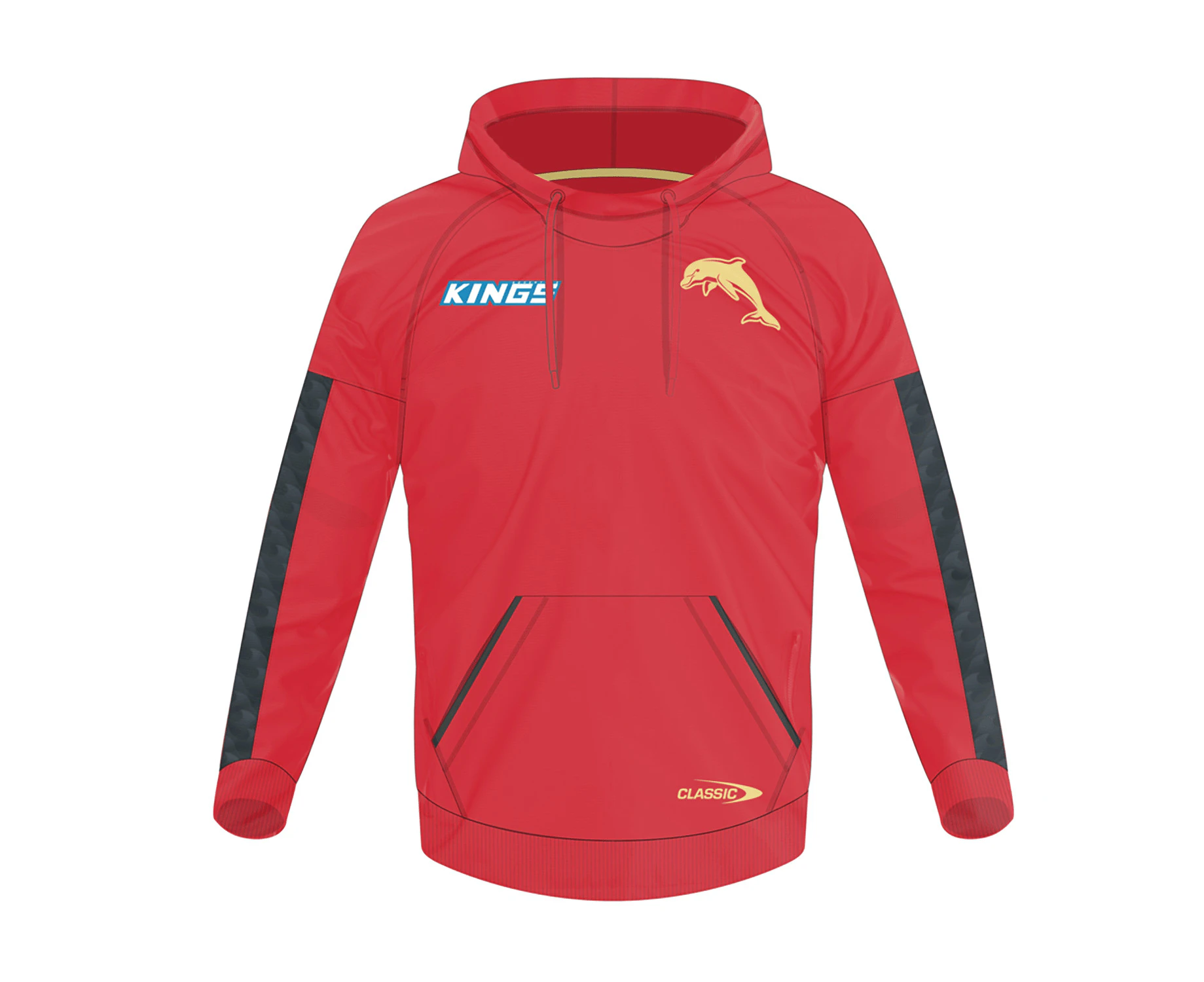 NRL 2024 Pullover Hoodie - Dolphins - Red - Adult - Mens