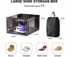 10 Pack Shoe Storage Boxes - Stackable Hard Plastic Cases with Magnetic Acrylic Door for Organiser, Display, Sneakers Containers, Shoes