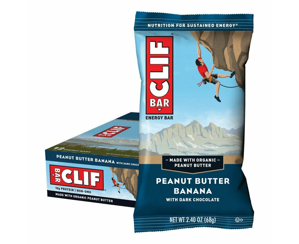 CLIF Energy Bar Peanut Butter Banana with Dark Chocolate 68g 12PK