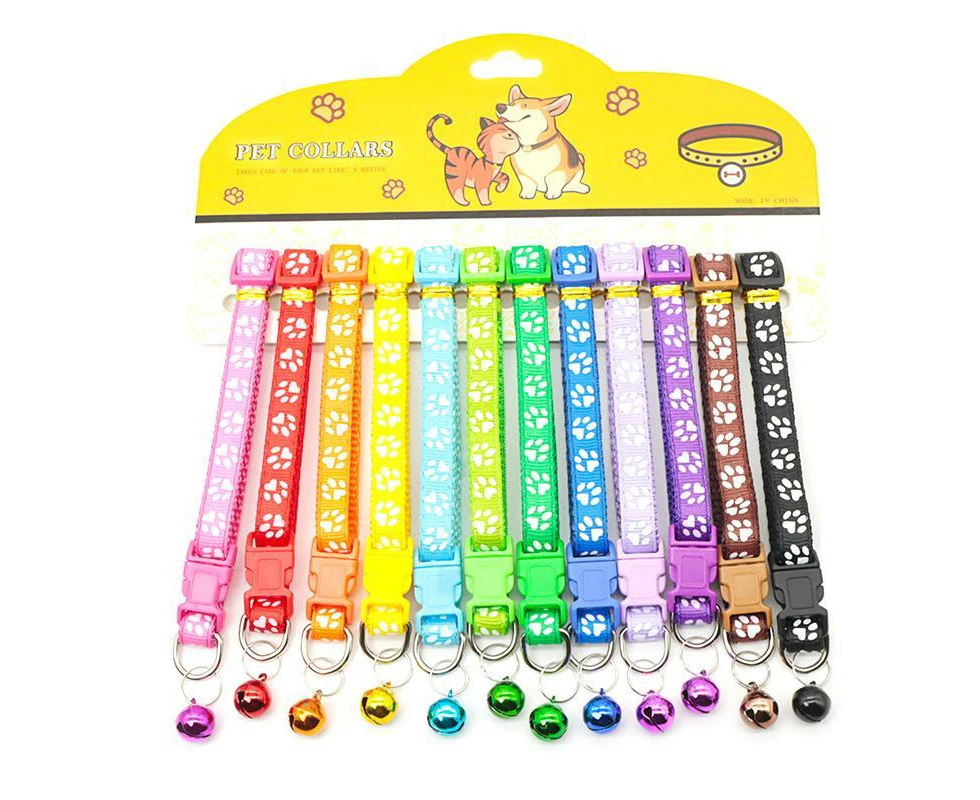 12 PCS Adjustable Whelping ID Collars with Bells