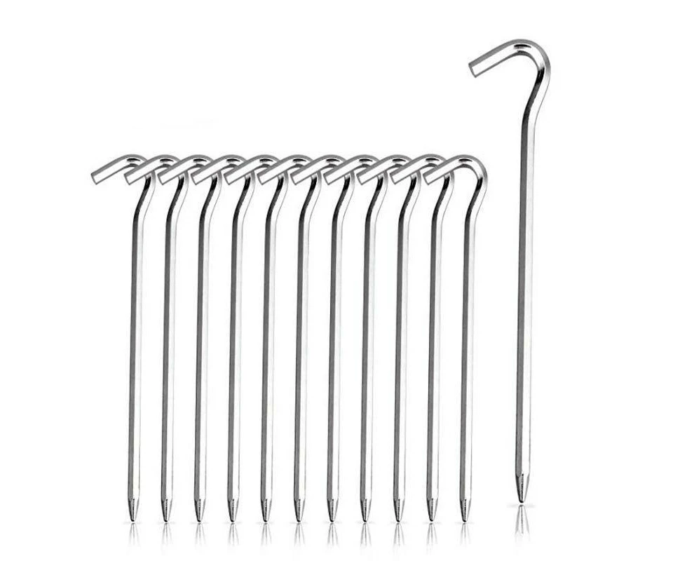 12PCS Tent Pegs Steel Ground Camping Stakes Outdoor Nail 6mm Heavy Duty New