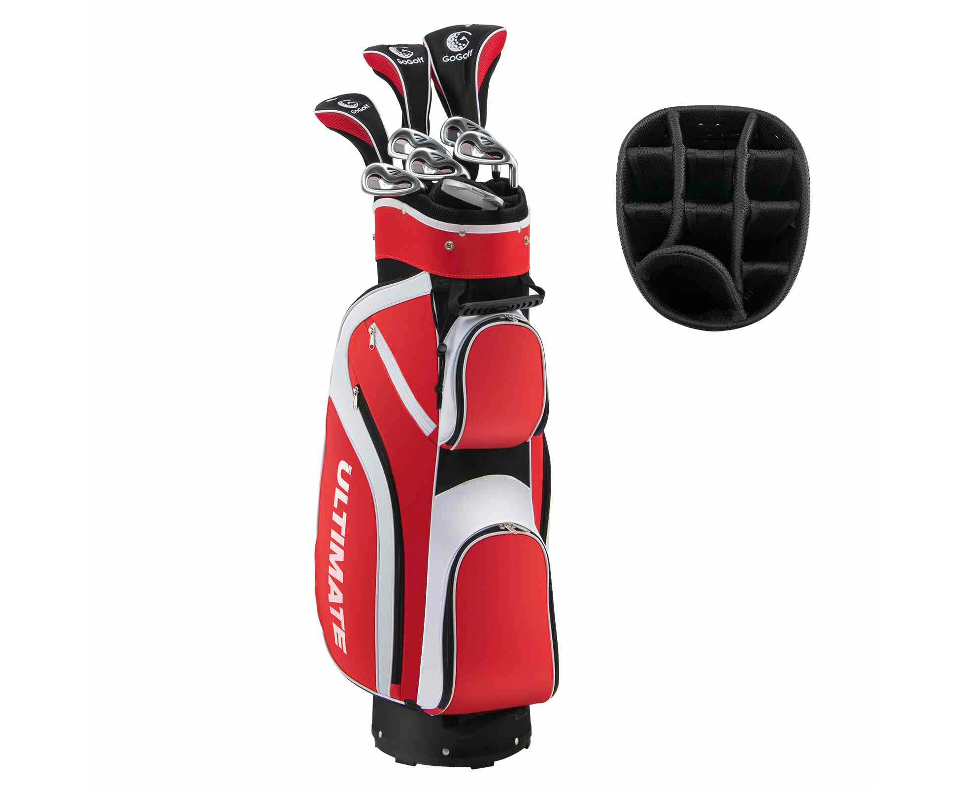 Costway Premium Ladies Golf Clubs Set Starters w/Bag 10 Pieces Alloy/Graphite Drive Red