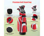 Costway Premium Ladies Golf Clubs Set Starters w/Bag 10 Pieces Alloy/Graphite Drive Red