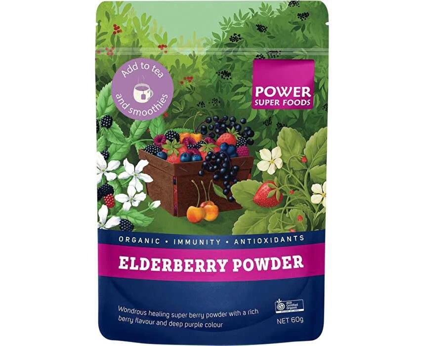 Power Super Foods Elderberry Powder Certified Organic 60g