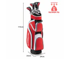 Costway Premium Ladies Golf Clubs Set Starters w/Bag 10 Pieces Alloy/Graphite Drive Red