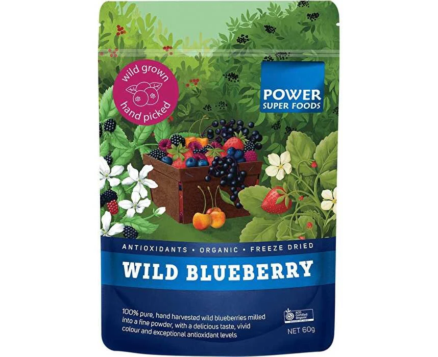 Power Super Foods Wild Blueberry Powder Certified Organic 60g