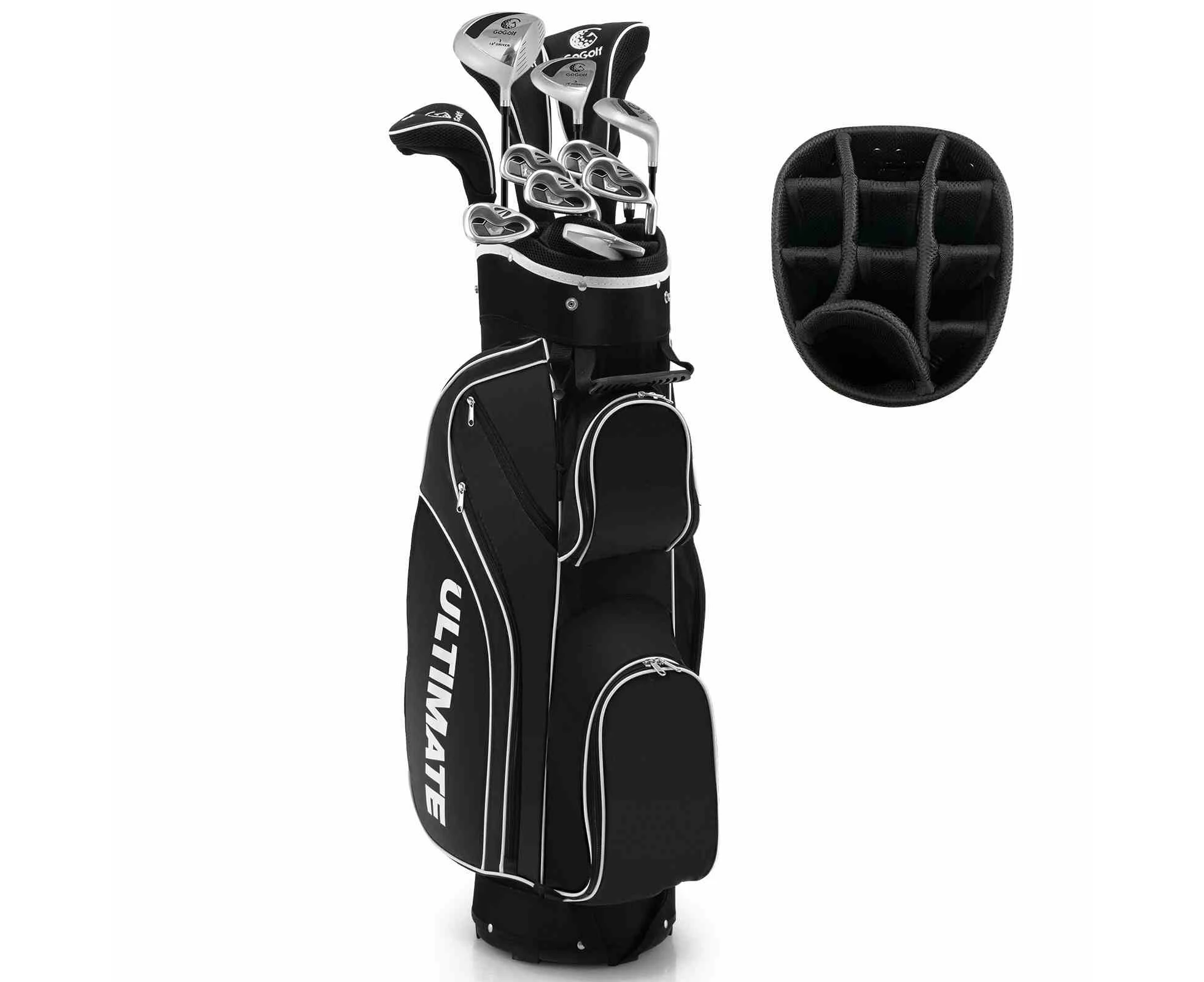 Costway Premium Ladies Golf Clubs Set Starters w/Bag 10 Pieces Alloy/Graphite Drive Black