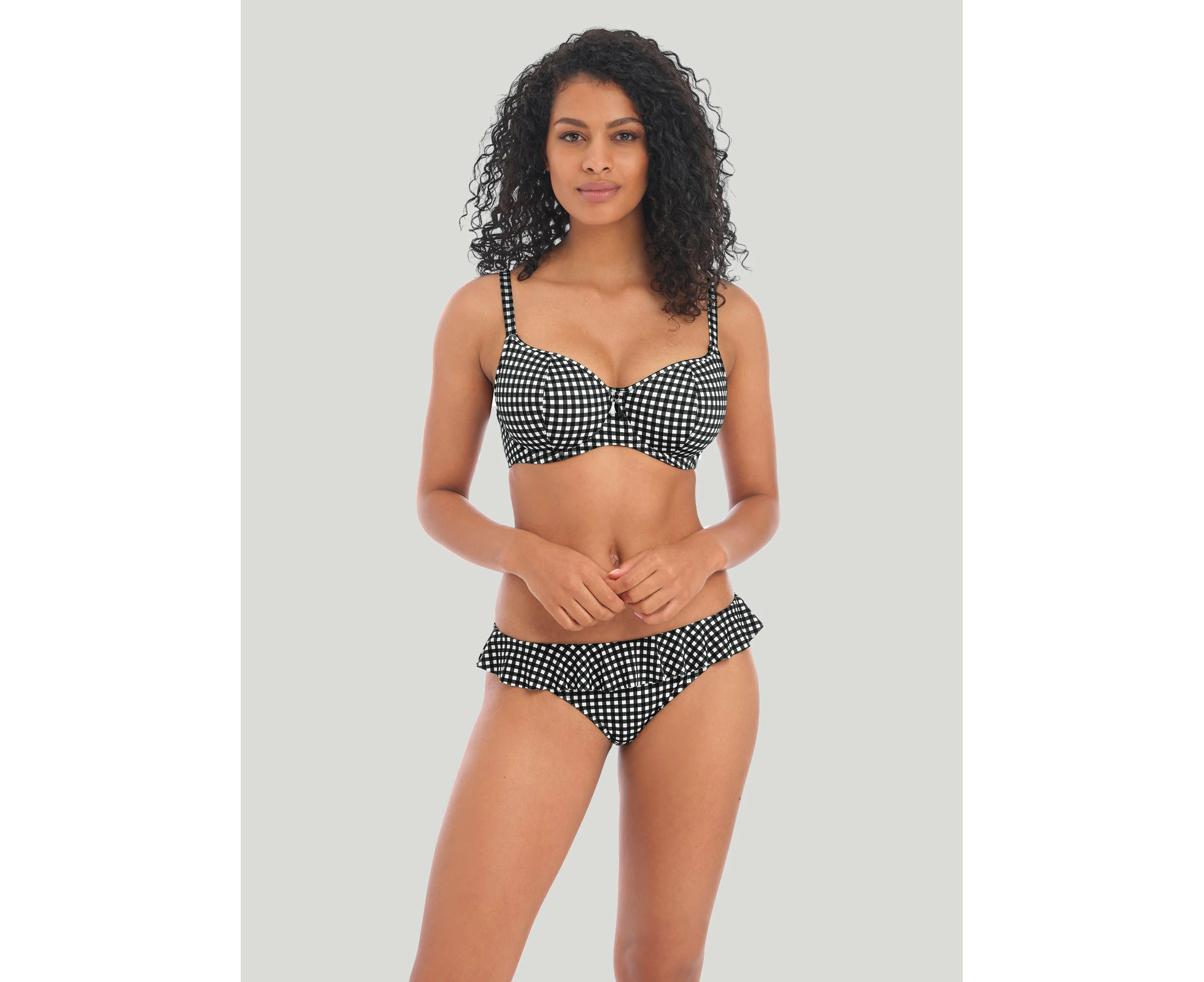 Freya Swimwear: Check In Sweetheart Bikini Top  Monochrome