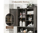 Costway Industrial Bathroom Cabinet Over the Toilet Storage Rack Laundry Space Saver w/Doors&Open Shelf