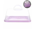 Portable Plastic Square Cake Box Cupcake Dessert Container for Case Handheld for Carrier Wedding Birthday Kitchen Supplies - Purple